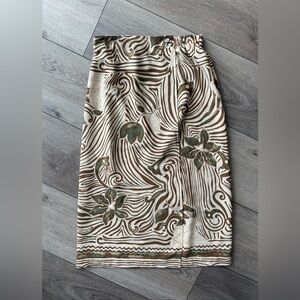 Vintage Zebra Print Skirt in Brown and Cream